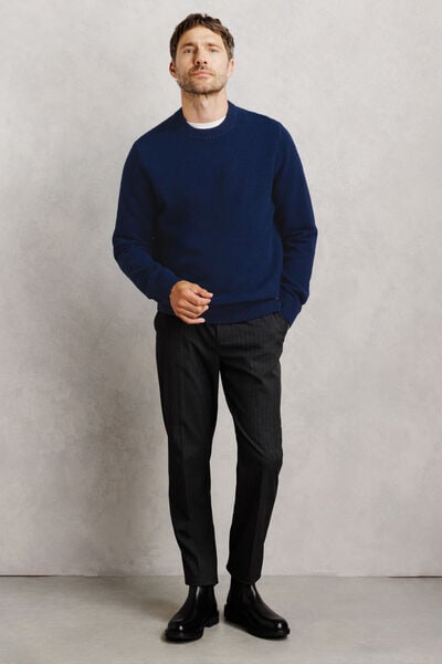 Pull col rond mousseux coton majoritaire