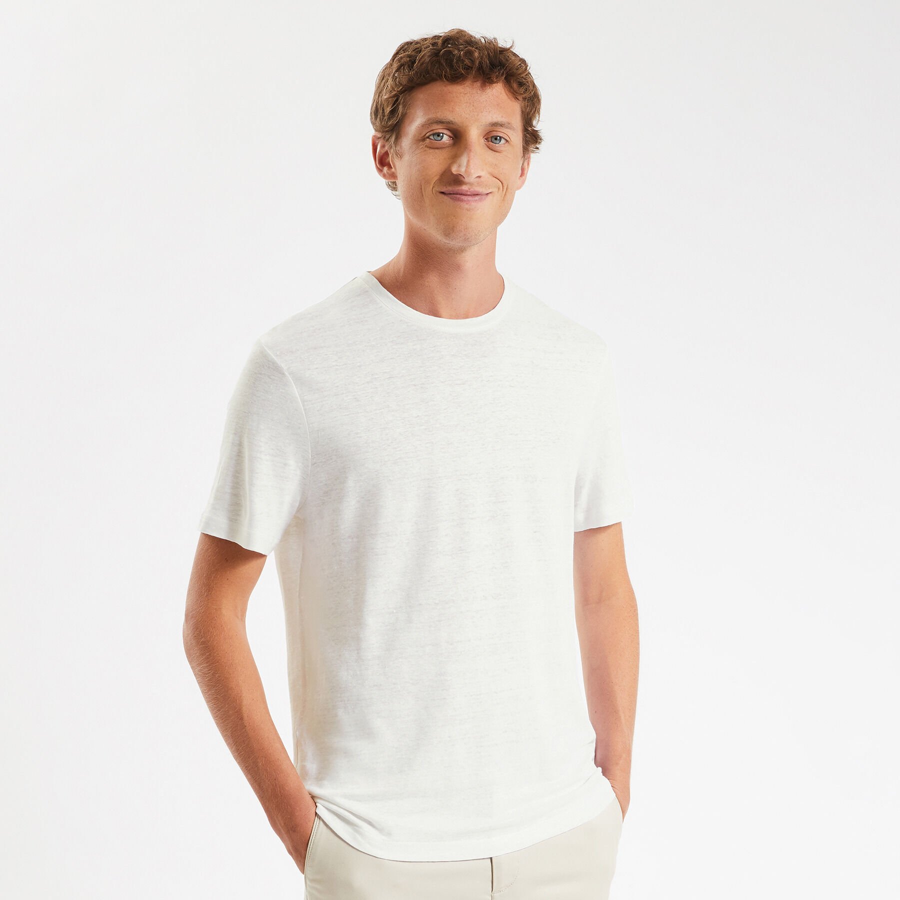 Wit linnen shop t shirt