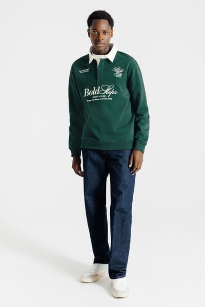 Sweater polokraag in fantasiestof