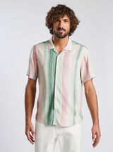 Chemise hawaienne regular à rayures viscose ecover