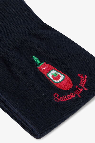 Chaussettes hautes brod&eacute;es