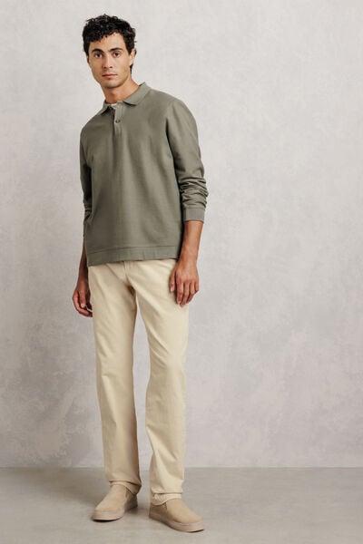 Pantalon chino straight en velours