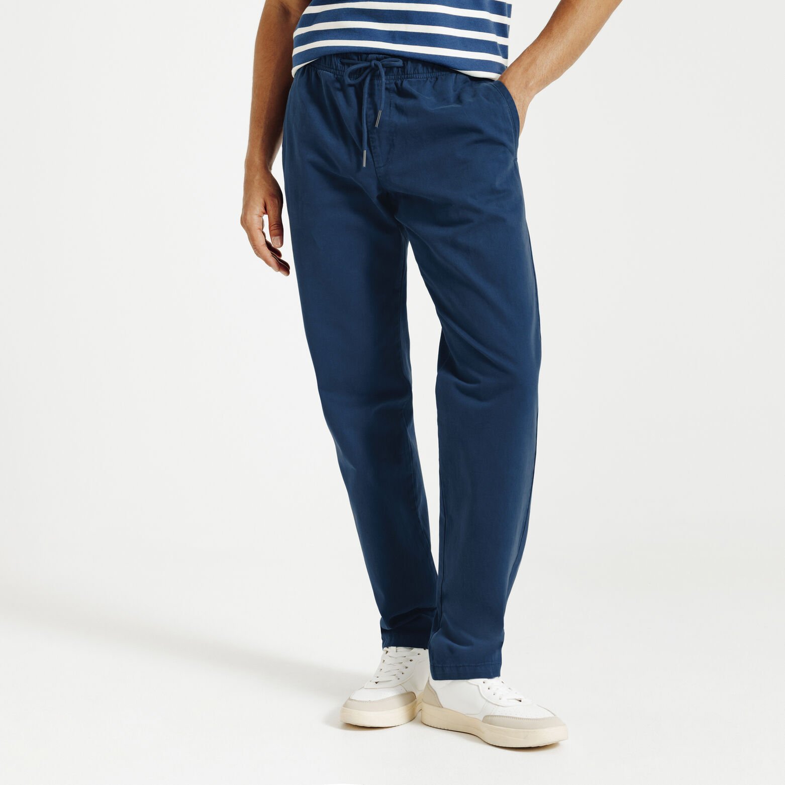 Pantalon straight taille élastiquée