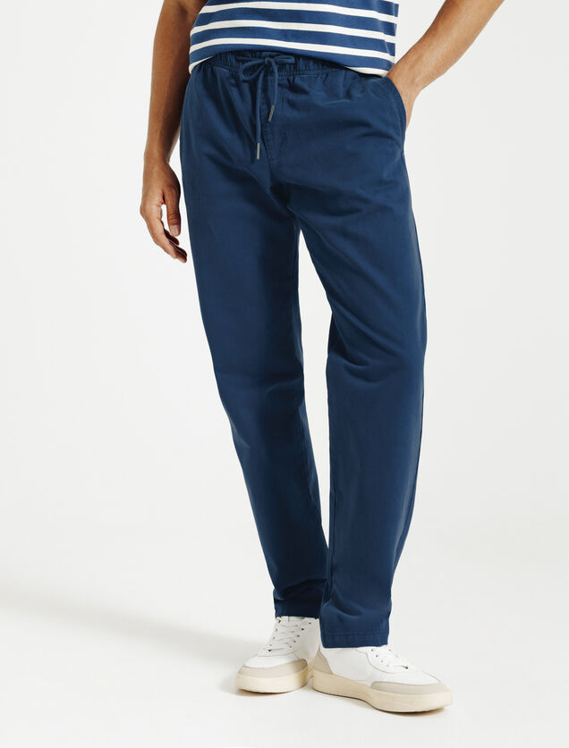 Straight fit broek met elastische taille