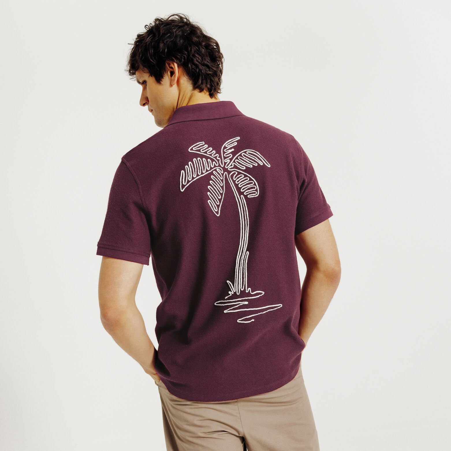 Polo korte mouwen textuur borduursel 