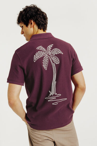 Polo korte mouwen textuur borduursel 