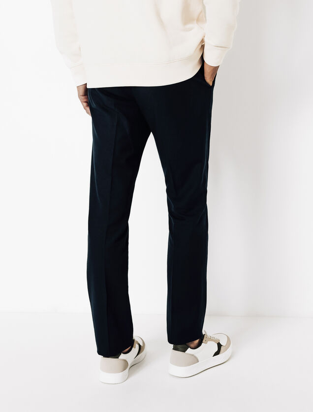 Pantalon droit m&eacute;lange coton lin