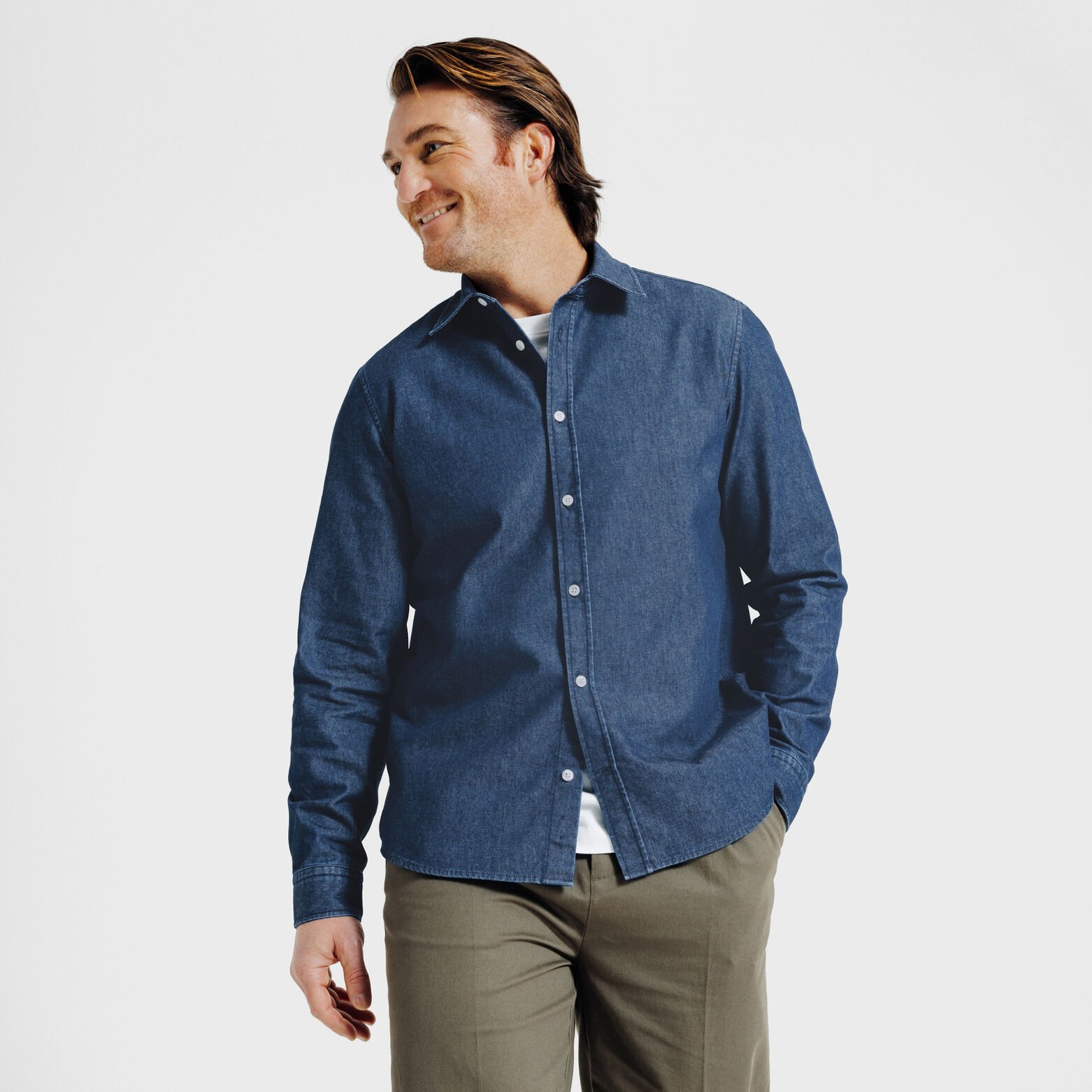 Regular fit denim hemd