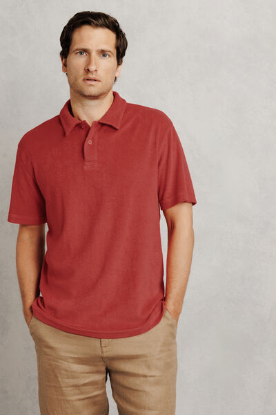 Polo manches courtes uni mati&egrave;re &eacute;ponge