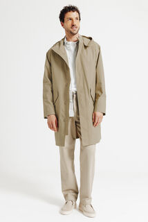 Parka longue boutonn&eacute;e &agrave; capuche