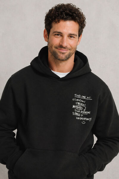 Sweat &agrave; capuche imprim&eacute; devant dos