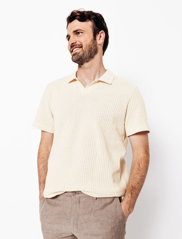 Polo manches courtes rayures verticales