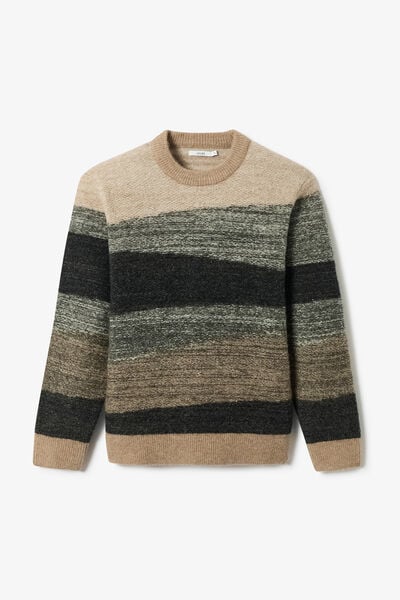 Pull col rond jacquard