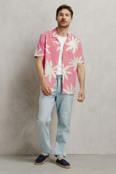 Chemisette en coton imprim&eacute; fleuri
