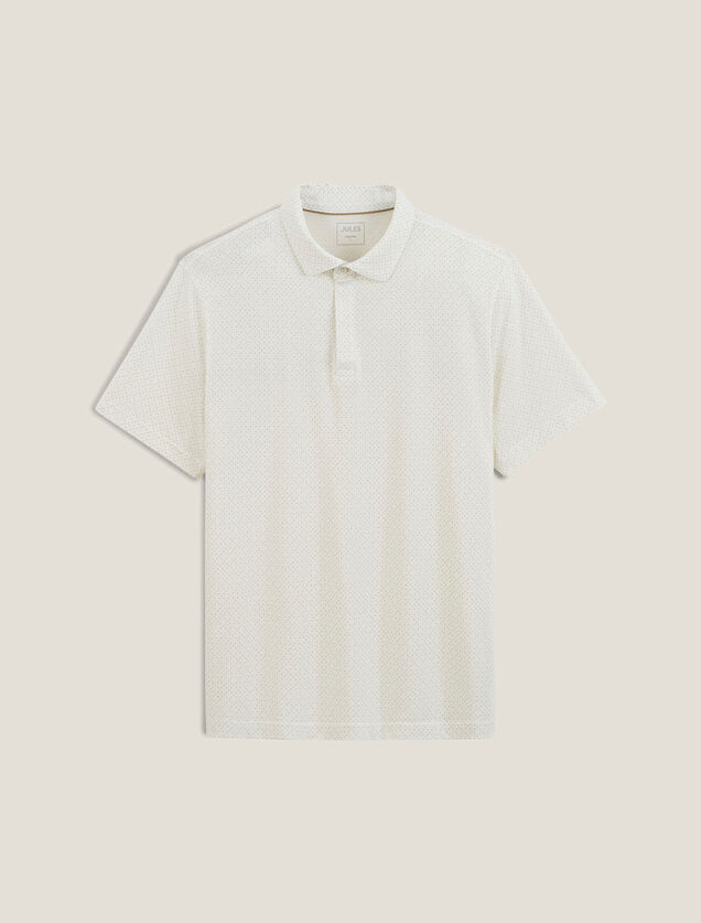 Polo in tricot met korte mouwen, print en Italiaan