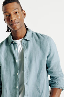 Regular fit hemd in linnen