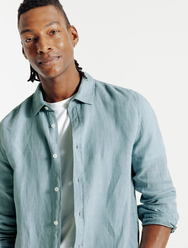 Regular fit hemd in linnen