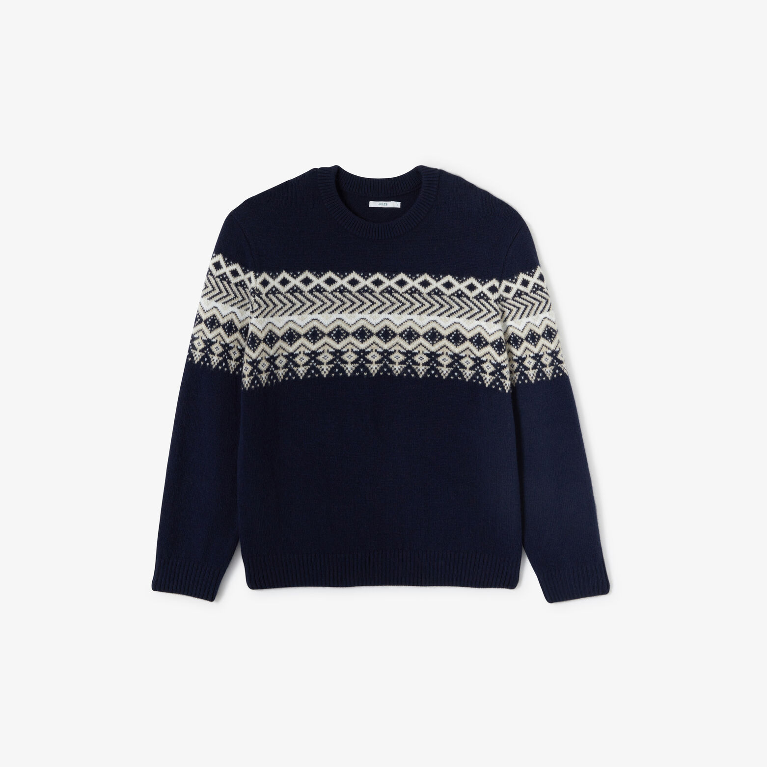 Noorse trui ronde hals in jacquard