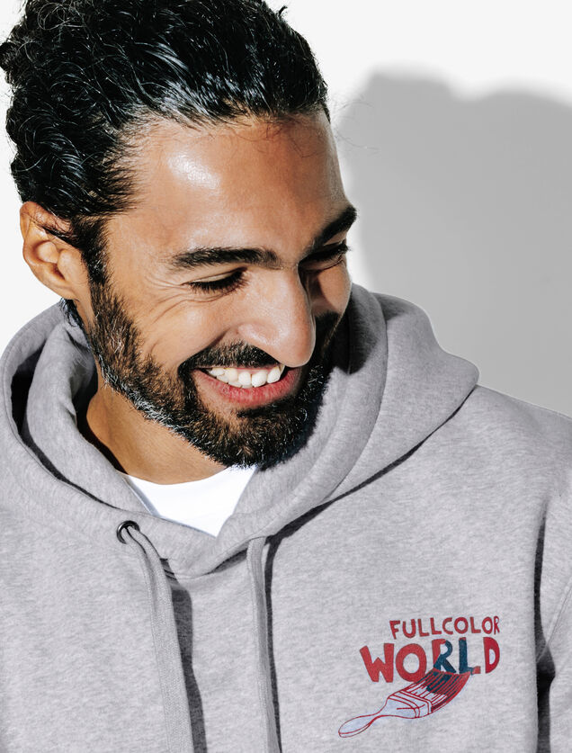 Sweat &agrave; capuche relax avec imprim&eacute; devant et dos