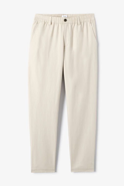 Pantalon chino coton lin tapered