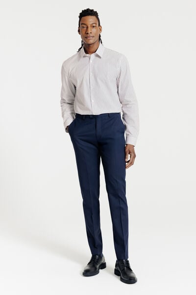 Chemise regular ray&eacute;e en coton