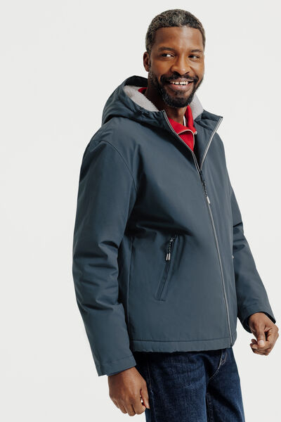 Blouson &agrave; capuche doubl&eacute; en sherpa
