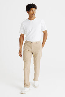 Straight fit chinobroek in fluweel