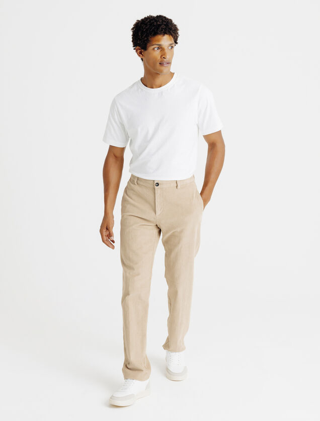 Straight fit chinobroek in fluweel