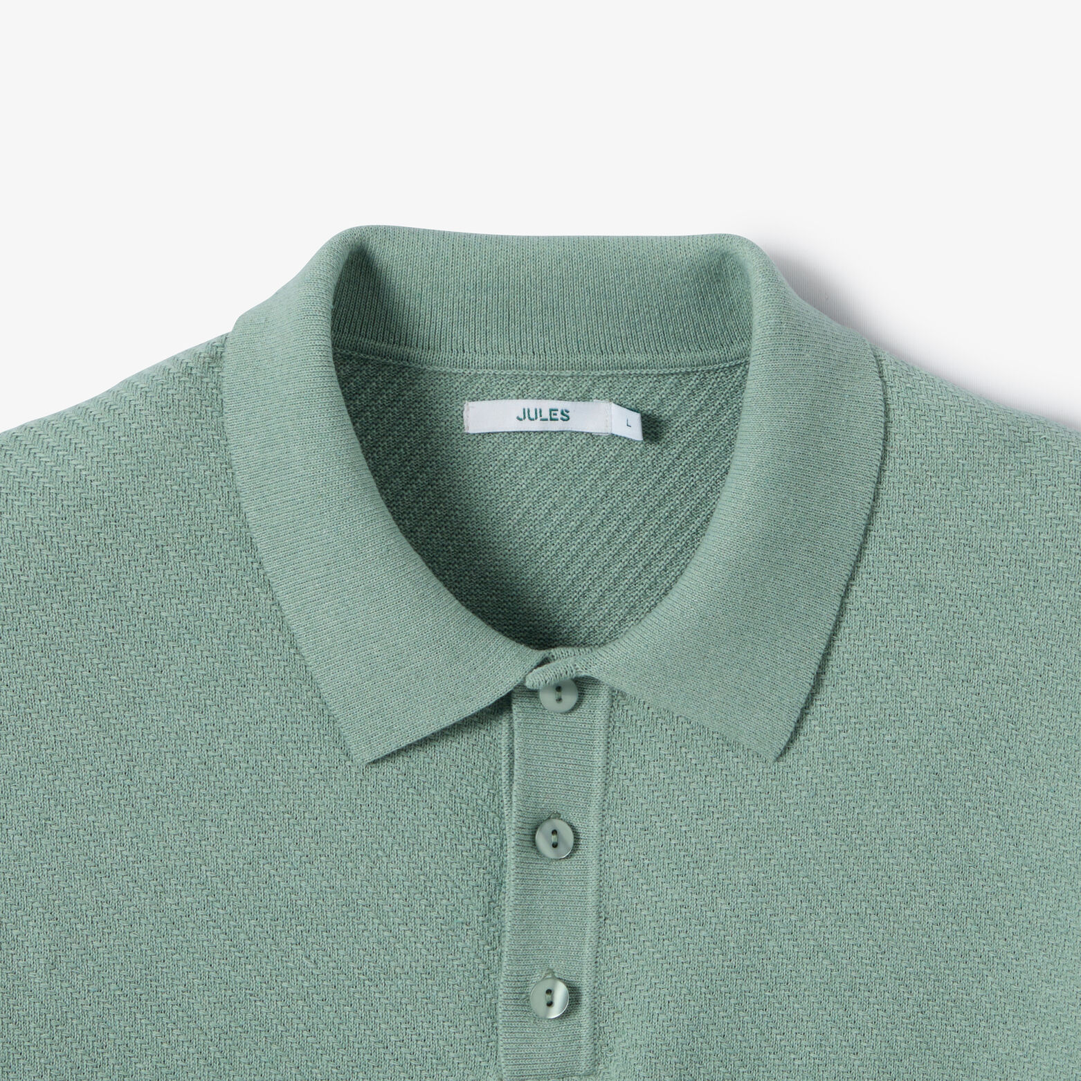 Polo en maille col boutonn&eacute; jeu de points