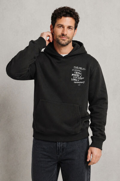 Sweat &agrave; capuche imprim&eacute; devant dos