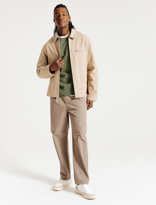 Trui ronde hals in fantasie-stekenpatroon