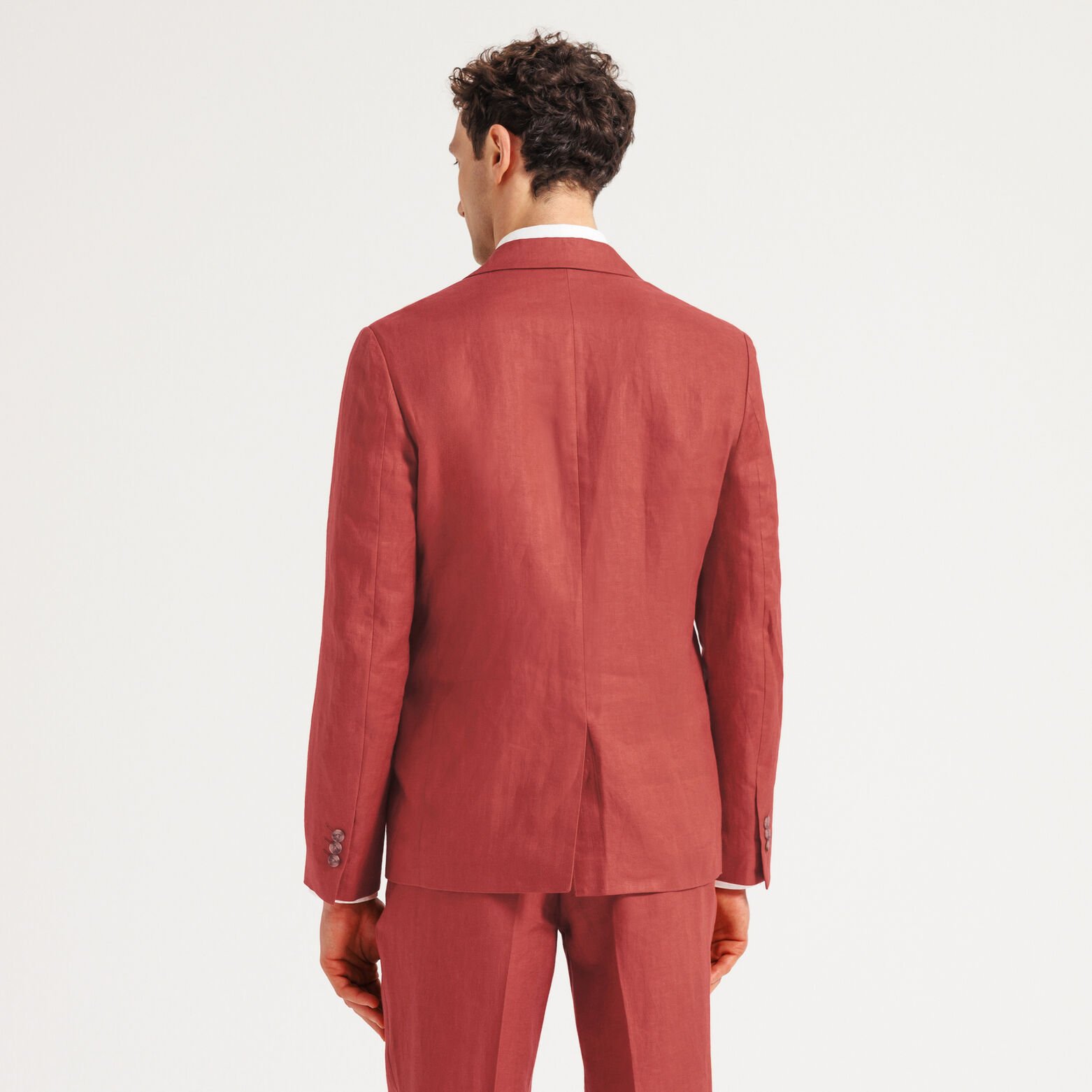 Veste de costume confort motif chevron 100% lin