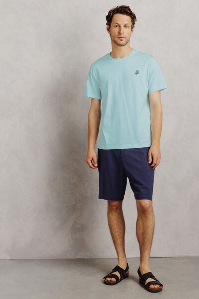 Tee shirt mati&egrave;re flamm&eacute;e broderie poitrine