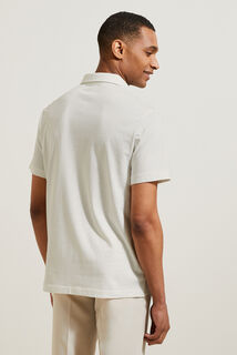 Polo in tricot met korte mouwen, print en Italiaan