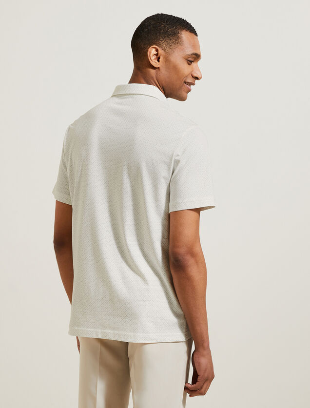 Polo in tricot met korte mouwen, print en Italiaan
