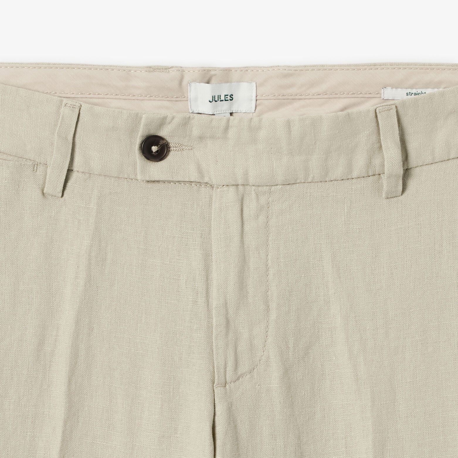 Pantalon chino straight 100% lin