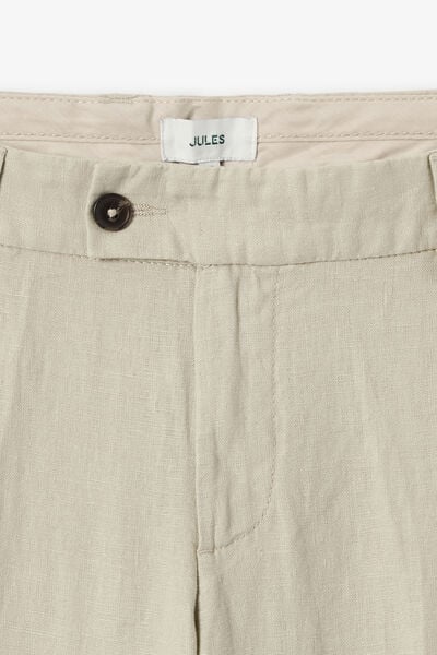 Pantalon chino straight 100% lin