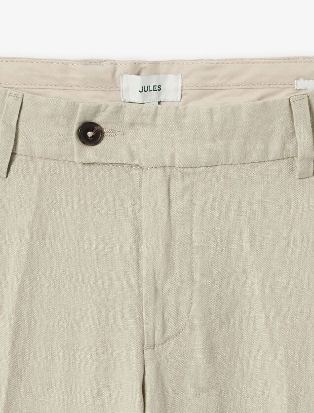 Straight fit chinobroek in 100% linnen
