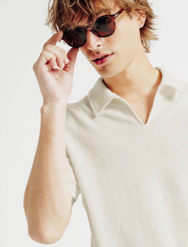 Polo manches courtes col V