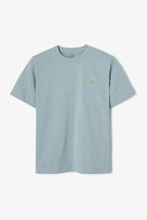 Tee shirt mati&egrave;re flamm&eacute;e broderie poitrine