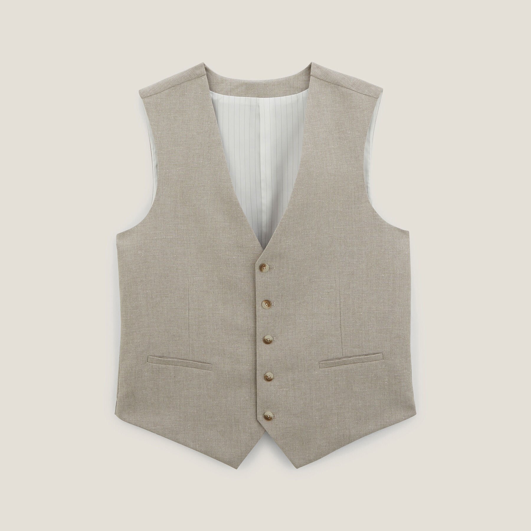 Gilet de costume contenant du lin slim Beige Jules
