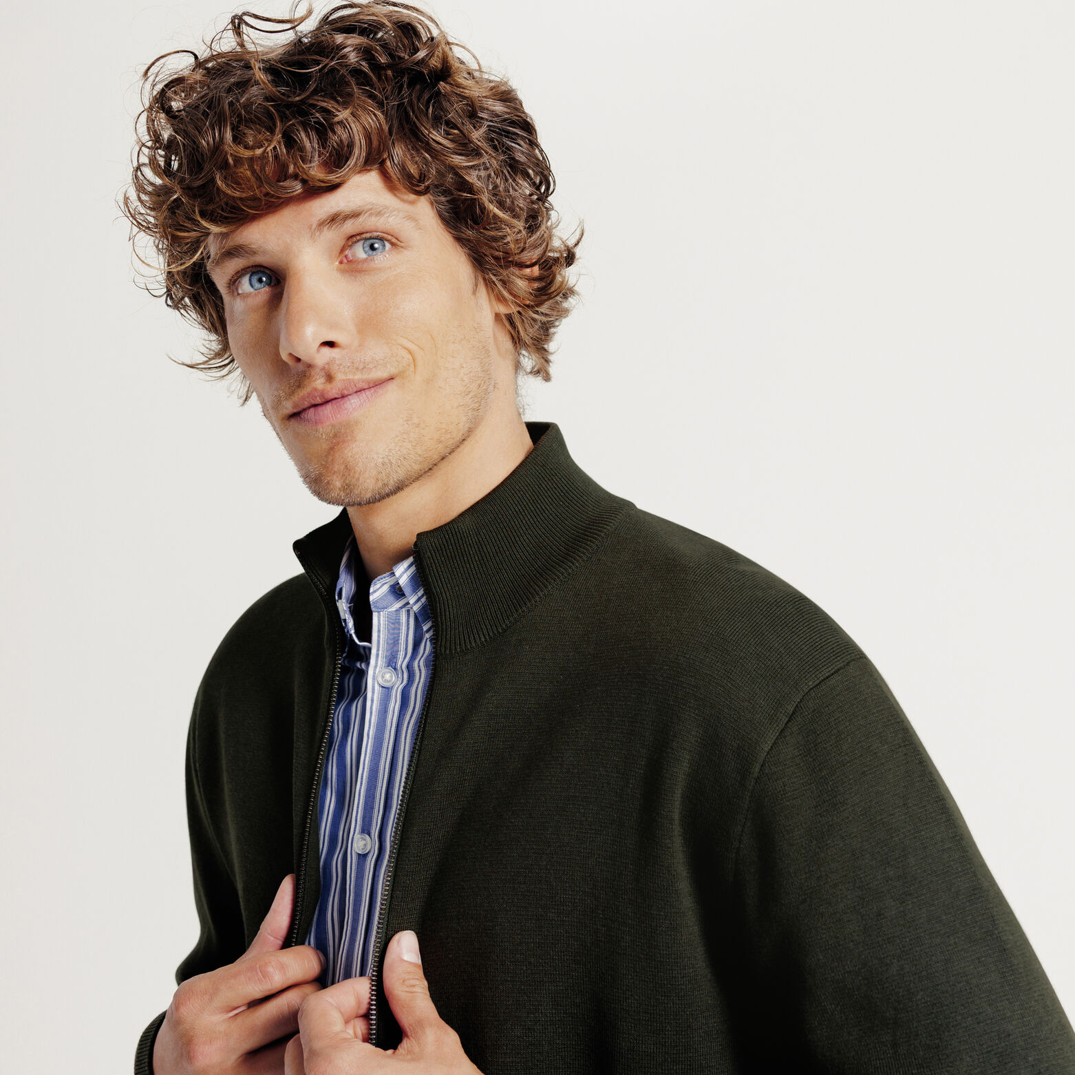 Gilet met rits, opstaande kraag