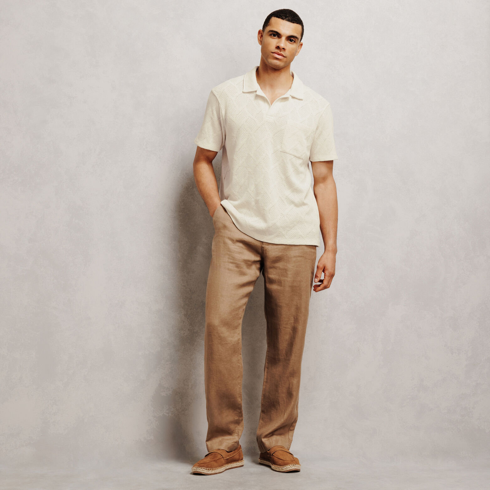 Polo col resort jacquard