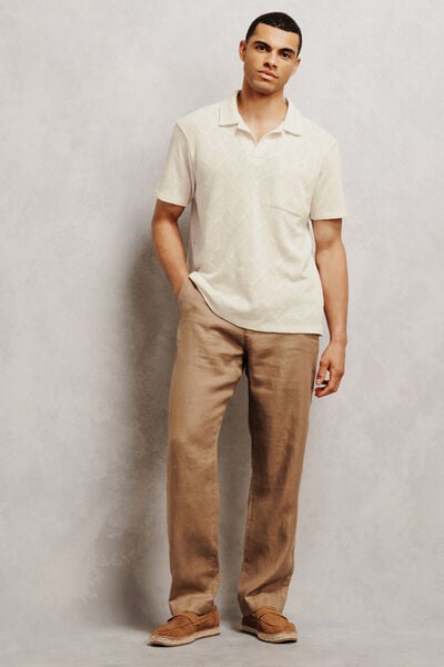 Polo col resort jacquard