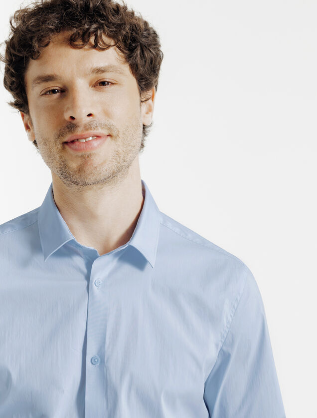 Extraslim effen hemd in gerecyclede polyamide