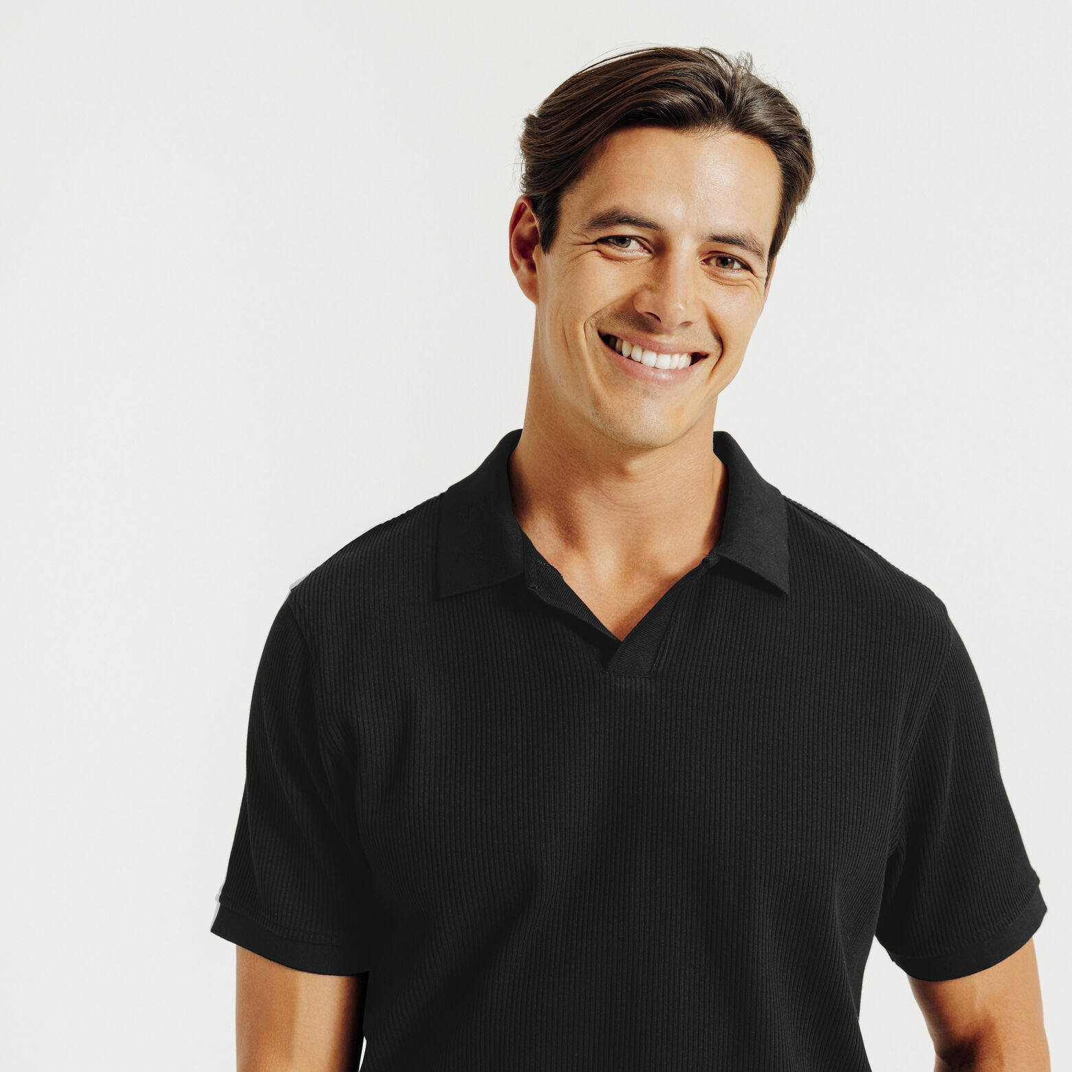 Polo manches courtes texturé col resort