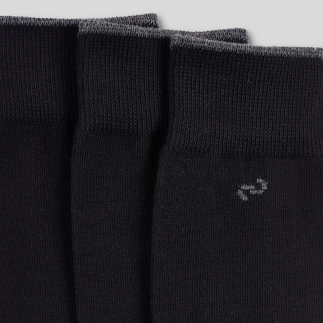 Lot de 3 paires chaussettes unies coton issu de l'