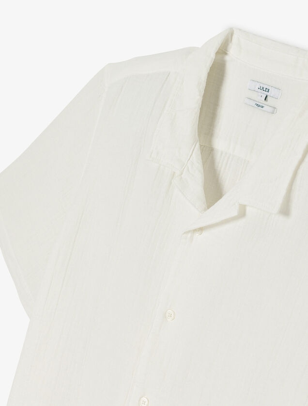 Chemisette en gaze de coton col requin