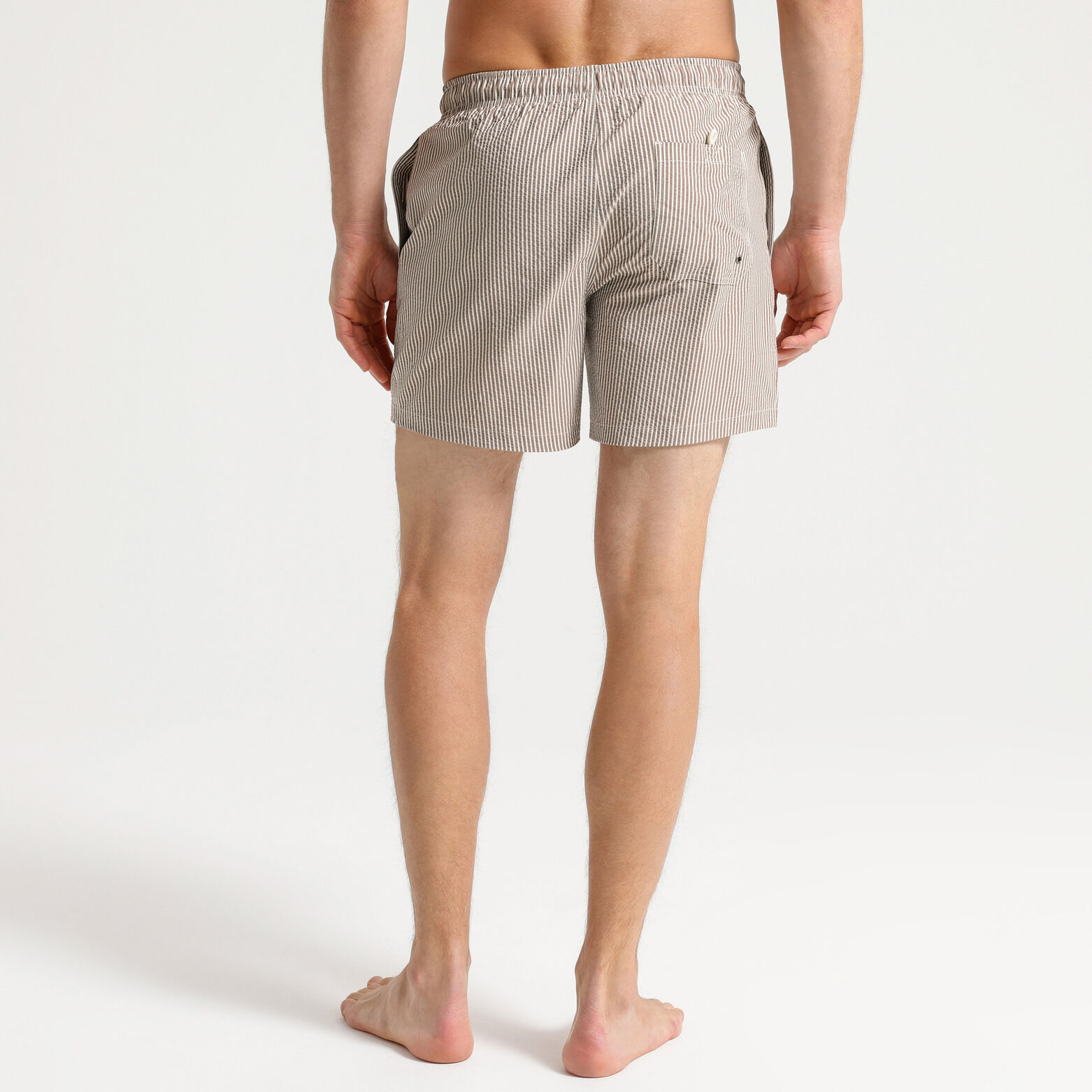 Gestreepte zwemshort in seersucker