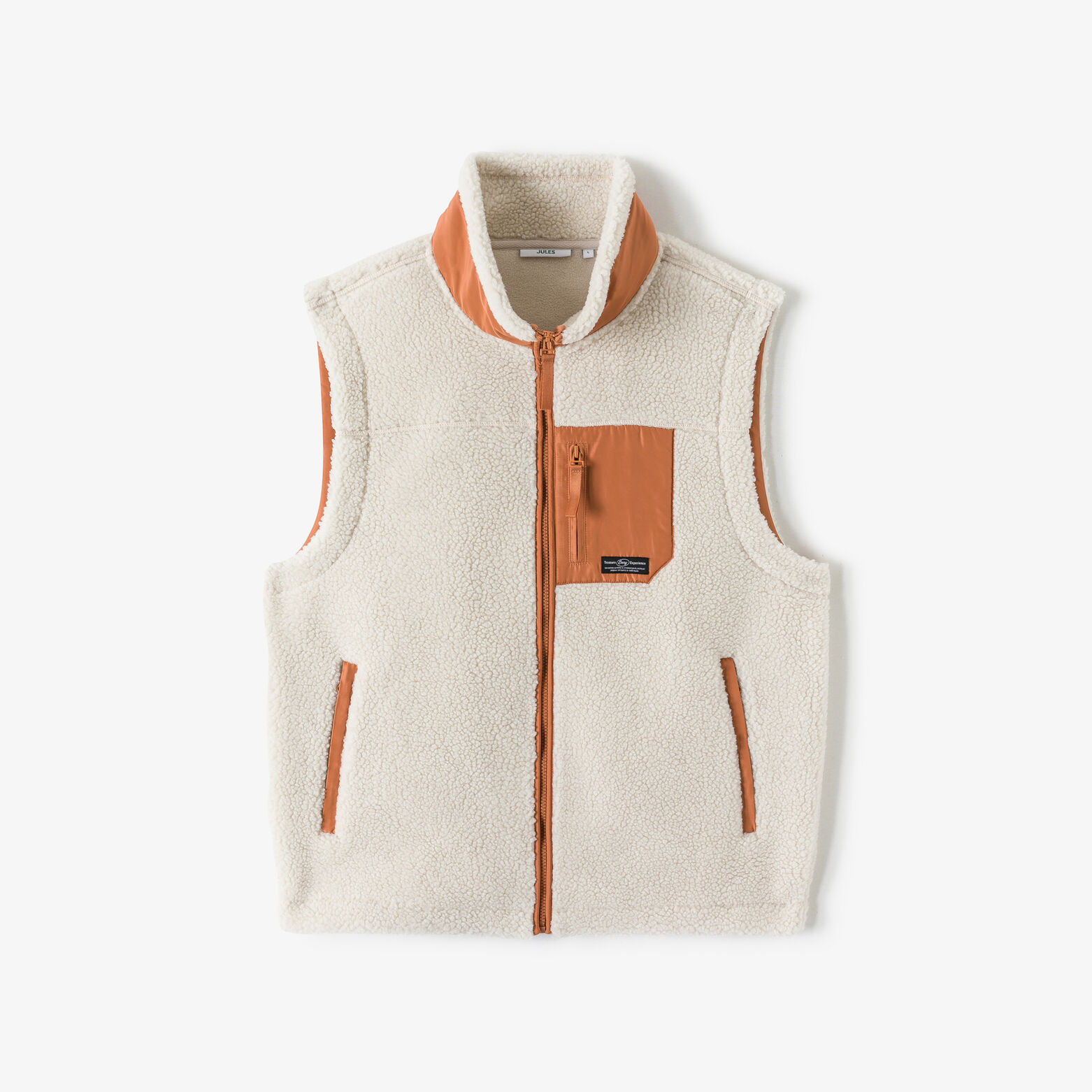 Veste sans manche en sherpa contrastée